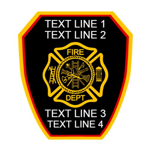 Maltese Cross Shield Outline Firefighter Patch