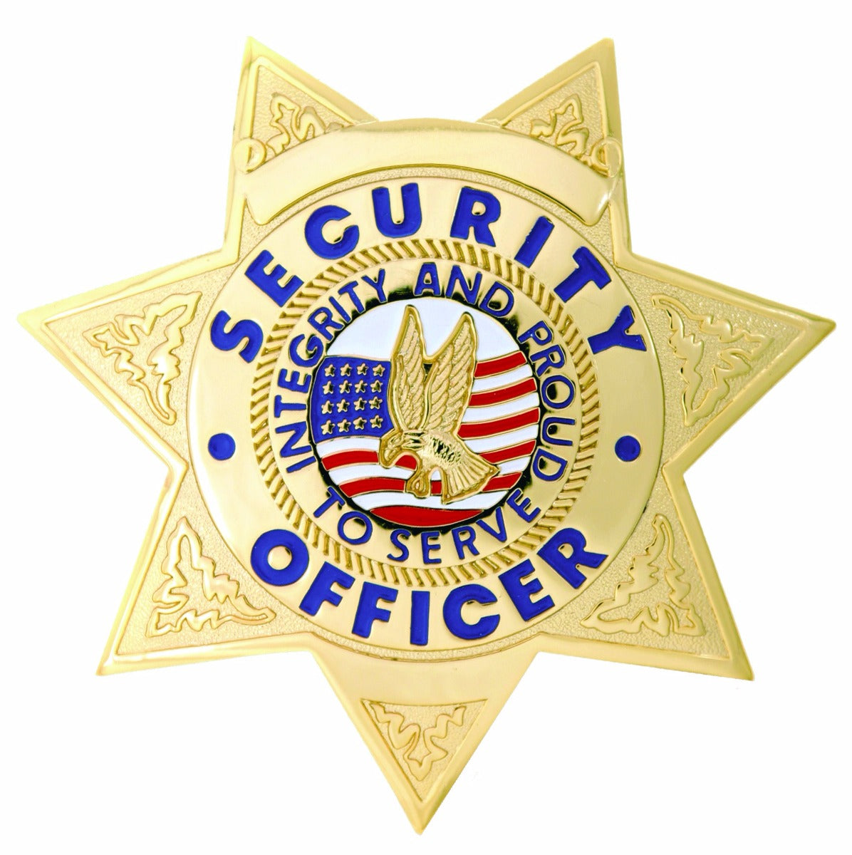 SECURITY OFFICER GOLD 7-POINTED STAR BADGE